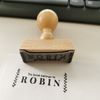 SugarGecko Custom Logo Stamp, Wooden Handle, Rectangular, 50*20mm, Rubber, 5 Lines, Ink Pad Separate