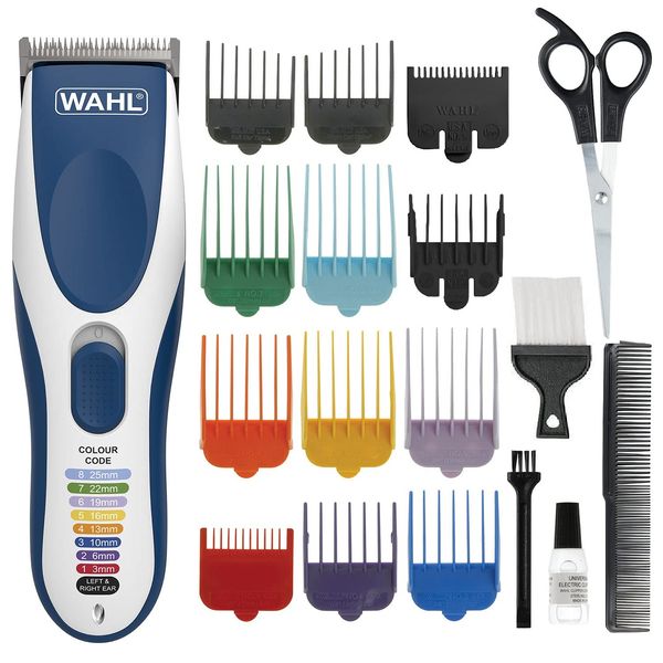 Wahl Colour Pro Cordless Hair Clipper Kit, Neck Duster, Colour Coded Combs, Hair Clippers for Men, Head Shaver, Men's Hair Clipper, Easy Home Haircutting, Family Haircuts, Family Haircut Kit