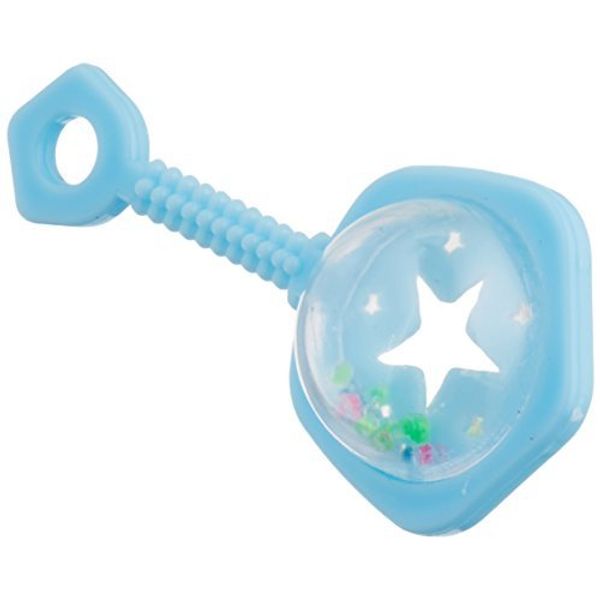 Blue Plastic Baby Rattle Favors - 2.5", 6 Count - Perfect Favors Set for Baby Showers and Gender Reveals