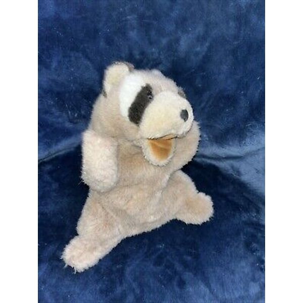 VTG 1985 10" GUND Raccoon Hand Puppet Stuffed Animal Plush Grey [Vintage]