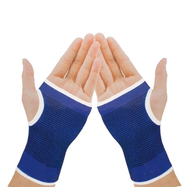 Sports Outdoor Elastic Palm Support Hand Protector Hand Guard 1 Pair Blue