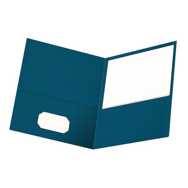 Oxford Twin-Pocket Folders, Textured Paper, Letter Size, Blue, Holds 100 Sheets, Box of 25 (57502EE)