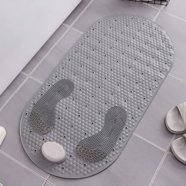 Bathtub Mat Non Slip, Bath Mats for Tub, Shower Mat with Suction Cups  Drainage Holes, Machine Washable, Foot Massage, Exfoliating