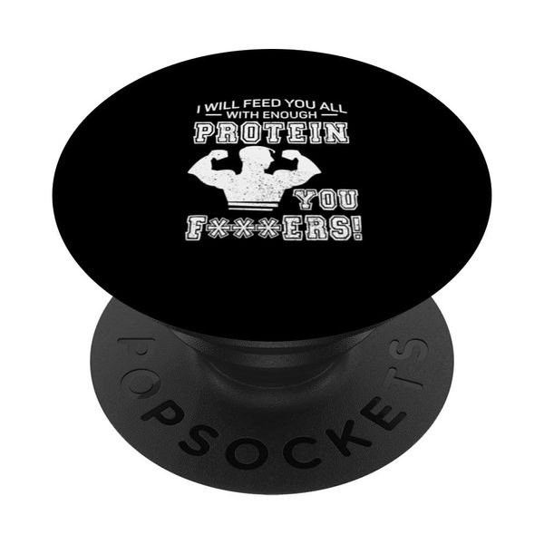 Protein Food Workout Muscle Gym Lover Cool Bodybuilding Witz PopSockets mit austauschbarem PopGrip