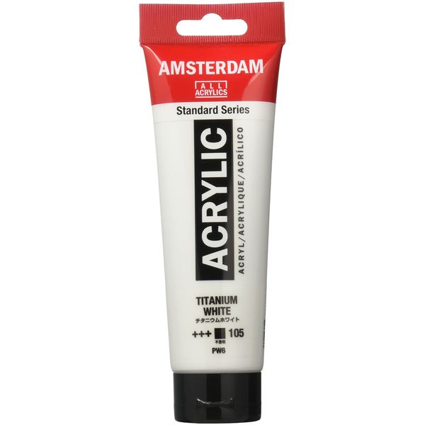 Talence 464840 Acrylic Paint, Amsterdam Acrylic Color, Titanium White, T1709-105, 4.2 fl oz (120 ml)