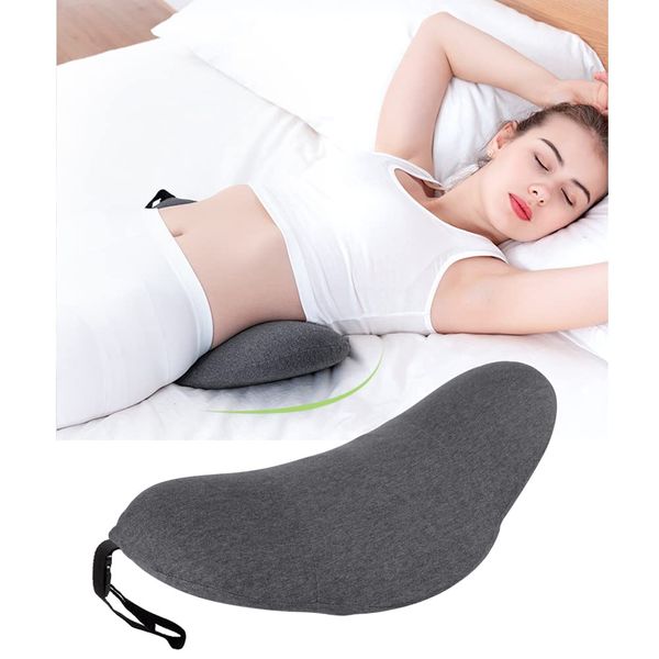 Lumbar Support Pillow Sleeping Waist Pillow Memory Foam Pregnancy Wedge Cushion Lower Back Support Sleeping Pillow For Waist Back Pain Spine Sciatic Pain Relief For Bed Sofa Chair Car Seat Travel