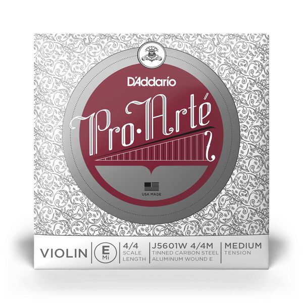 D'Addario Pro-Arte 4/4 Scale Medium Tension Single Aluminum Wound E String for Violin