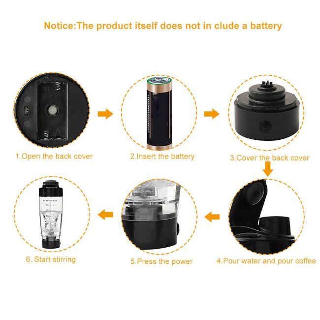 600ml Battery Plastic Protein Electric Shaker Bottle For Vortex