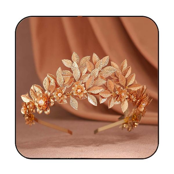 Brishow Gold Leaf Headband Geek Goddess Headpiece Roman Laurel Wedding Headdress Olive Branch Hair Accessories for Women and Girls