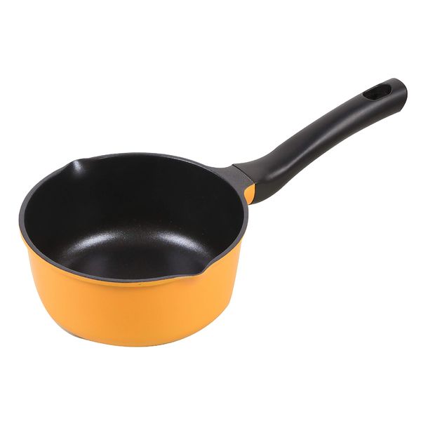 Pearl Metal Frying Pan, Yellow, 5.5 inches (14 cm), Mini Sauce Pan, Blue Diamond-Coated, Easy Cook, HB-4504