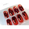 Christmas Shiny Red Chrome Nails & Bow Earrings Set Medium