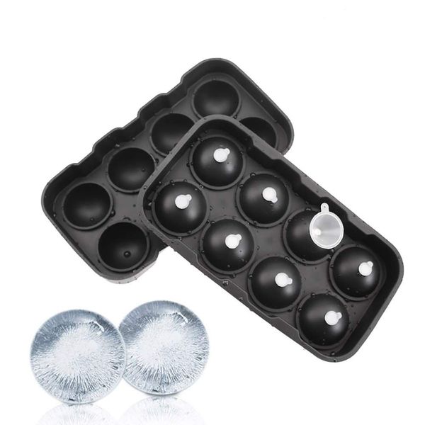 Sunerly Tray-Easy to Remove-8 Giant Cube Silicone Moulds-Durable Ice Ball Maker for Kids with Candy Pudding Jelly Milk Juice Chocolate Mold or Cocktails Whiskey Particles