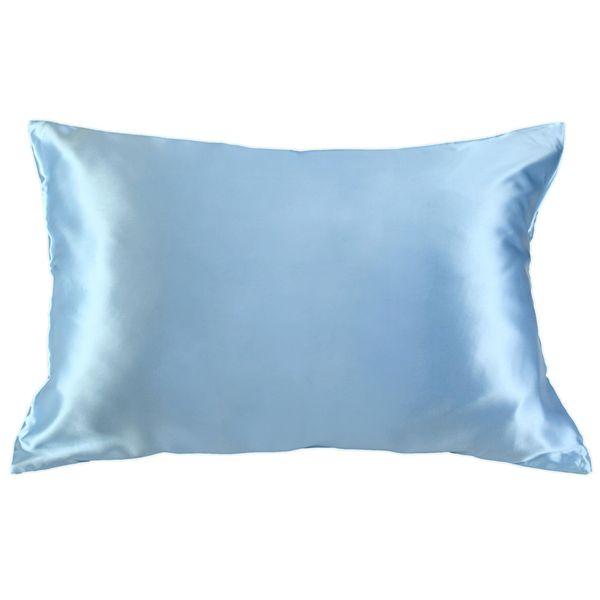 Celestial Silk 100% Silk Pillowcase for Hair Zippered Luxury 25 Momme Mulberry Silk Charmeuse Silk on Both Sides of Pillow Cover -Gift Wrapped- (King, ICY Blue)