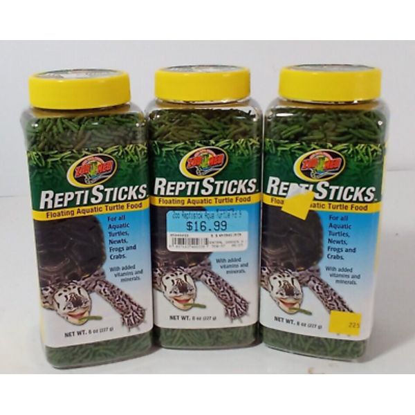 ReptiSticks Floating Aquatic Turtle Food 8 Ounce Each New Lot Of 3 1072