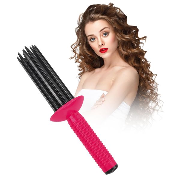 Lockenwickler Kämme für Haar, Tragbarer Curly Hair Brush Styler Curler Curls Comb Curling Roll, Heißluft-Stylingbürsten, Lockenkamm Haarbürste Hair Rollers für Flauschiges Haar