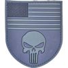 USA FLAG SHIELD SKULL ACU DARK TACTICAL MILITARY 3D PVC HOOK MORALE PATCH