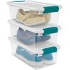 15 Qt Stackable Storage Box with Latching Lid, 12 Pack Bundled with 6 Qt Plastic