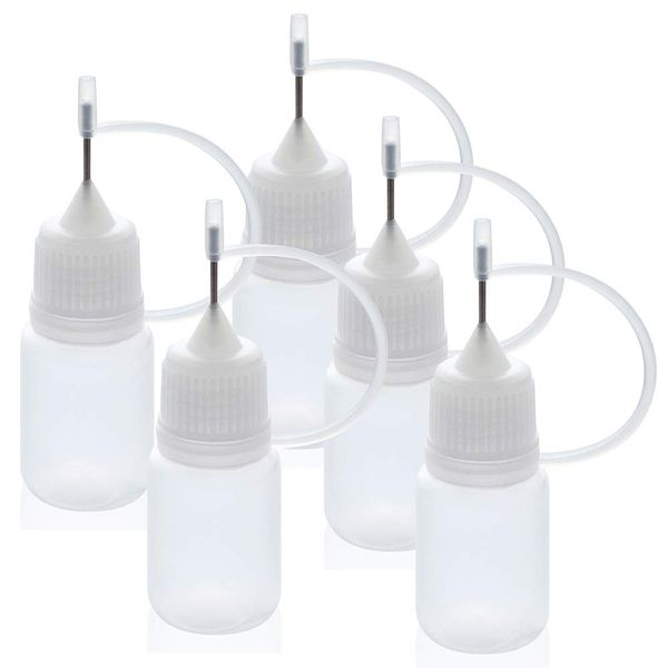 Ploom Tech Plus Compatible Cartridges Liquid Infusion Bottles, Empty Bottles, Set of 5, Convenient Liquid Containers, 0.04 inch (1 mm) Diameter, Extra Fine Needle