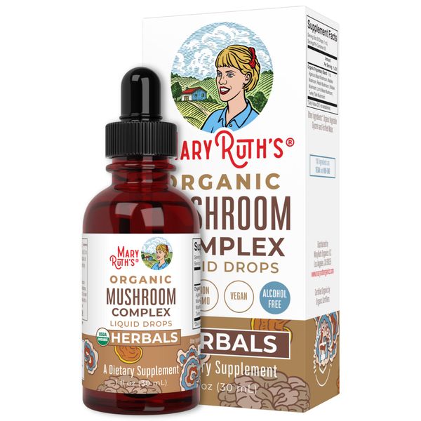 MaryRuth's | USDA Organic Mushroom Complex Liquid Drops | Herbal Supplement | Immune Support, Cognitive Function, Stress Relief | Vegan, Non-GMO | 30 Servings