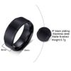 8mm Stainless Matte Brushed Classical Simple Plain Wedding Band Ring (Black, 13.5)