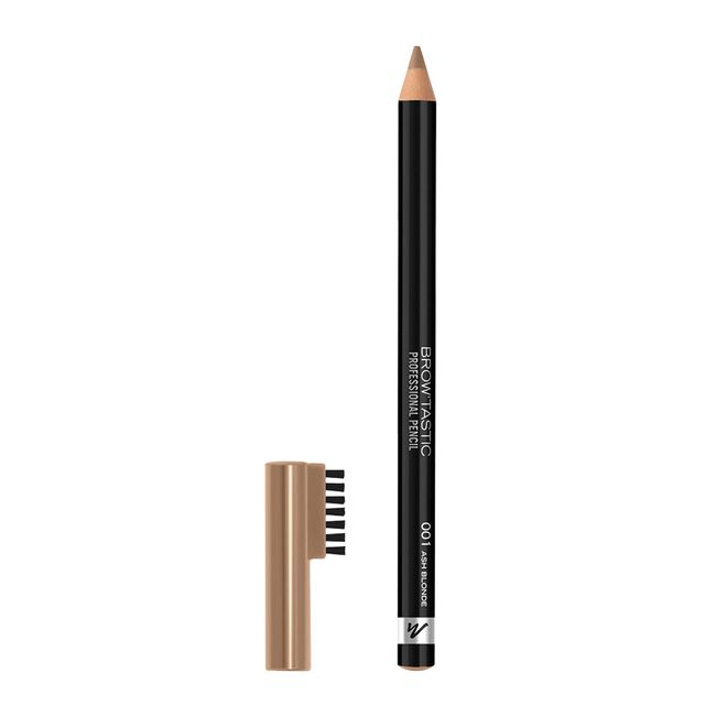 Manhattan Brow'Tastic Professional Pencil Fb. 001 Ash Blonde, Augenbrauenstift mit integriertem Bürstchen, 1,4 g