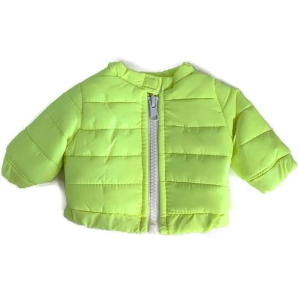 Fluorescent Yellow Puffer Jacket with Zipper Made for 18 inch Dolls Boy