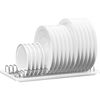 Simple Houseware Plate Drying Rack with Drainboard, Chrome
