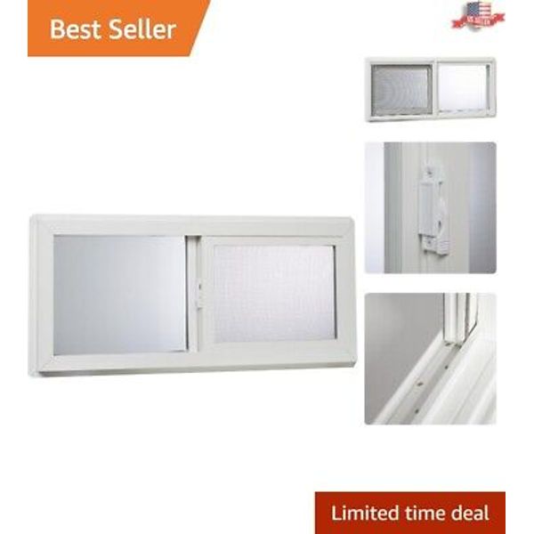 High-Quality 32" x 14" Insulated Sliding Window with Full Removable Screen