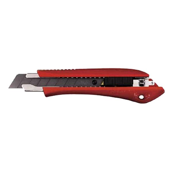 Olfa Red Utility Knife with Auto Locking Snap-off Blade and Rubber Grip