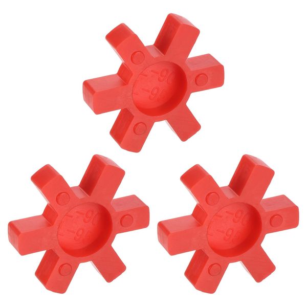 uxcell 3pcs L90 Jaw Coupling Insert, Urethane Flexible Solid Type Jaw Coupling Center Insert for L Jaw Coupling L-Jaw Coupler Set, Red