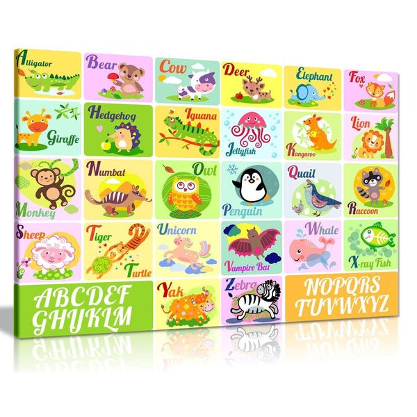 Alphabet Canvas Wall Art Picture Print (18x12)