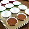 Eoonfirst Mini Foil Cupcake Liners Muffin Paper Baking Cups 300 Pcs (Dark Purple)