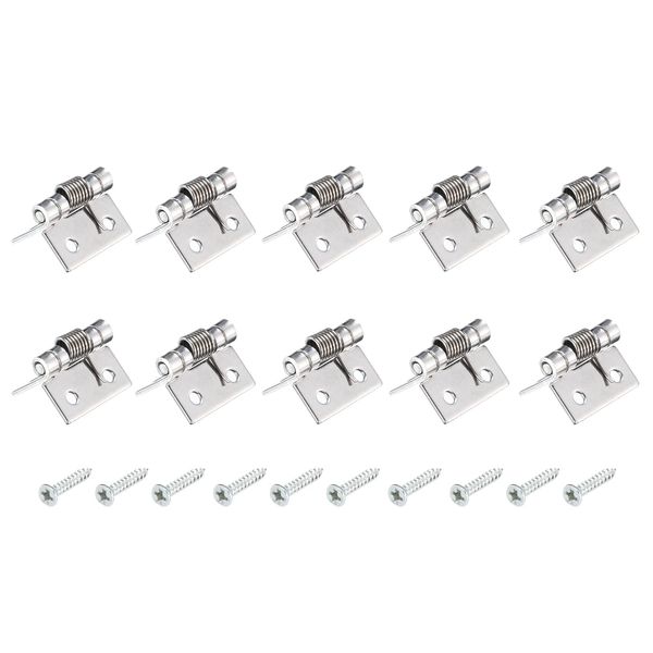 sourcing map Spring Loaded Hinges, 1" 304 Stainless Steel Self Closing Hinge for Cabinet 10pcs