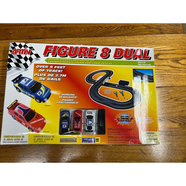 Vintage Artin Figure 8 Dual Slot Car Racing Set Battery Operated