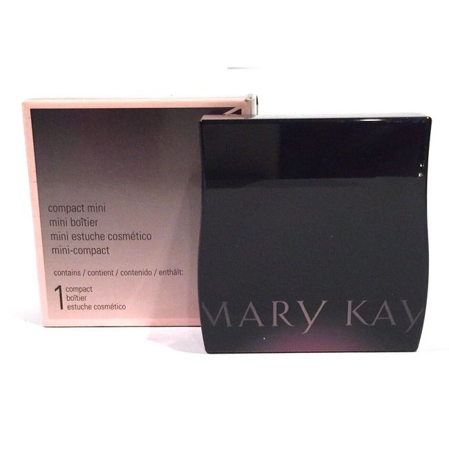 MARY KAY COMPACT MINI WITH MIRROR~BLACK~UNFILLED~NIB~CUSTOMIZE~DISCONTINUED!