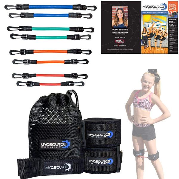 Kinetic Bands Dance Leg Resistance Bands and Flexibility Strap Training Kit – Ballet Dancer Body Conditioning, Strength, Endurance – Digital Training Download