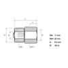 Tefen Fitting Female Connector 3/8" x 3/8" 10 Pack