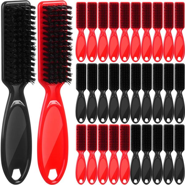 Domensi 60 Pcs Barber Clipper Brush Bulk Barber Blade Cleaning Brush Hair Clipper Cleaner Barber Fade Brush Clipper Cleaning Brush Hair Styling Brush Tool for Haircut, Barbers Supplies, Black and Red