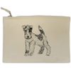 'Fox Terrier' Canvas Clutch Bag/Accessory Case (CL00029218)