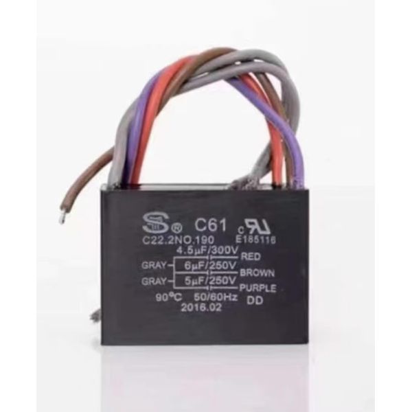1PCS - C61 4.5uF+5uF+6uF 5 Wire 250VAC Ceiling Fan Capacitor UL Certified