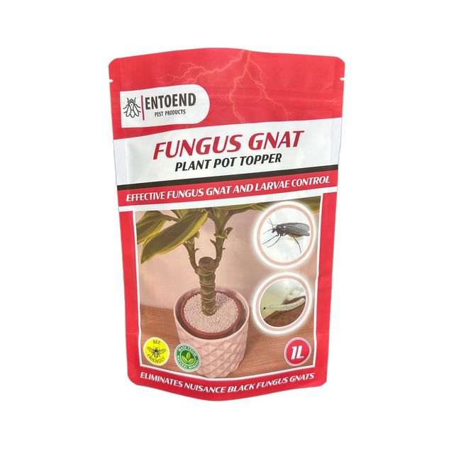 ENTOEND Fungus Gnat Plant Pot Topper | 1L Resealable Pouch for Indoor Houseplants | Naturally Derived Potting Grit to Prevent and Stop Gnats and Soil Mites | Child and Pet Safe