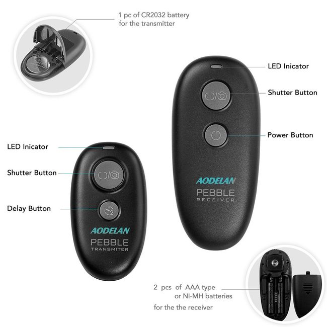 AODELAN Camera Wireless Shutter Release Timer Remote Control for Nikon Z6, Z7, D