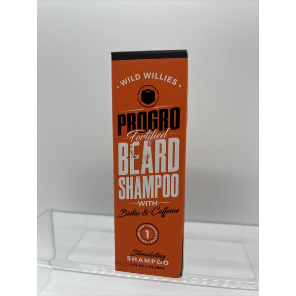 Wild Willies Progro Beard Shampoo Infused Mint Eucalyptus Biotin Caffeine 4oz￼