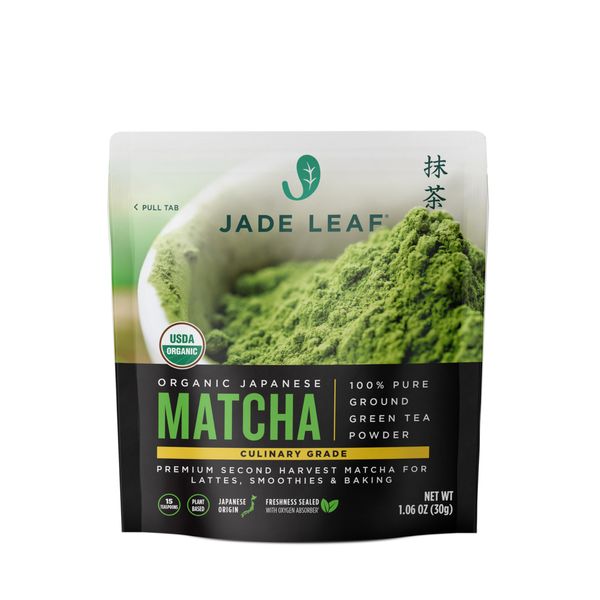 Jade Leaf Matcha Organic Green Tea Powder, Culinary Grade Premium Second Harvest - Authentically Japanese (1.06 Ounce Pouch)