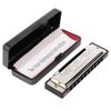 Eison Harmonica Diatonic Harmonica Key of C Standard 10 Hole 20 Tones with Case, Mini Harmonica for Beginners Starters Gift, Silver, 1 Pack