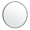 24" Round Bathroom Mirror Wall Mounted Make Up Vanity Mirror W/Black Metal Frame