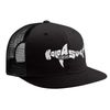 Koloa Shark Mesh Back Trucker Hat in Black with White Logo