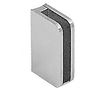 Brushed Stainless Closed Bottom Left Hand Bottom Radius Base 1/4" Glass Clip