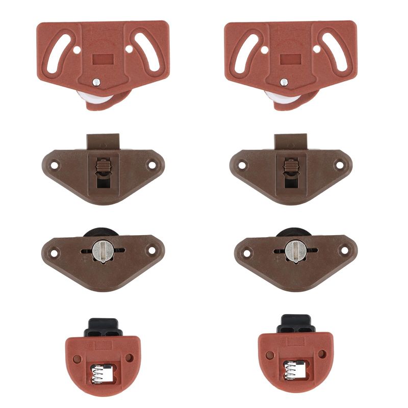 ZYAMY 4 Pairs Brown Furniture Sliding Door Rollers - Cabinet Closet Track Roller Kit