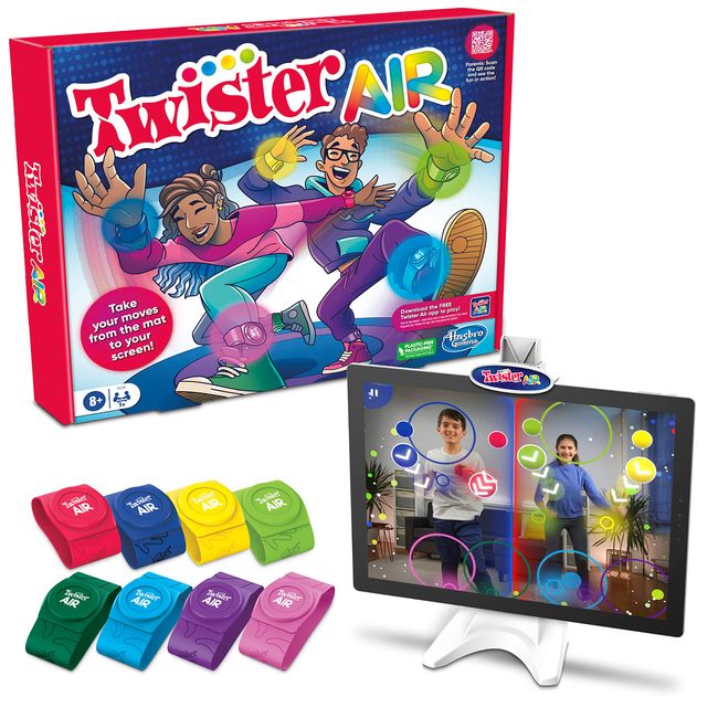 Hasbro Gaming Twister Air Game | AR App Play Game with Wrist and Ankle Bands | Links to Smart Devices | Active Party Games for Kids and Adults | Ages 8+ | for 1+ Players